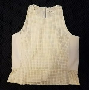 New York and Co White Tank w Peplum